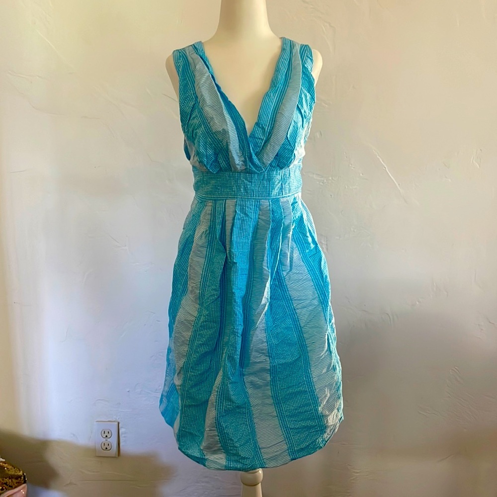 Romantic blue dress .